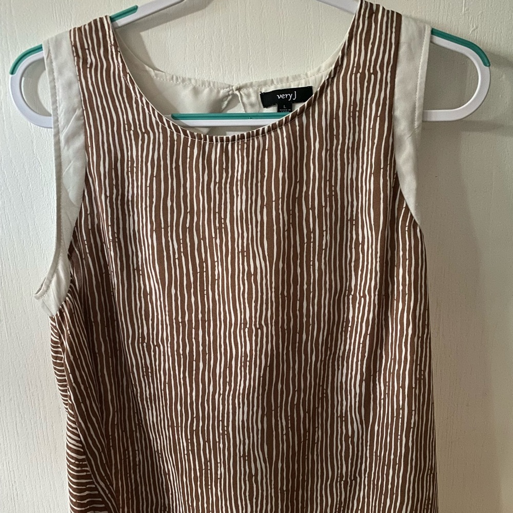 Light brown with cream stripes top/blouse